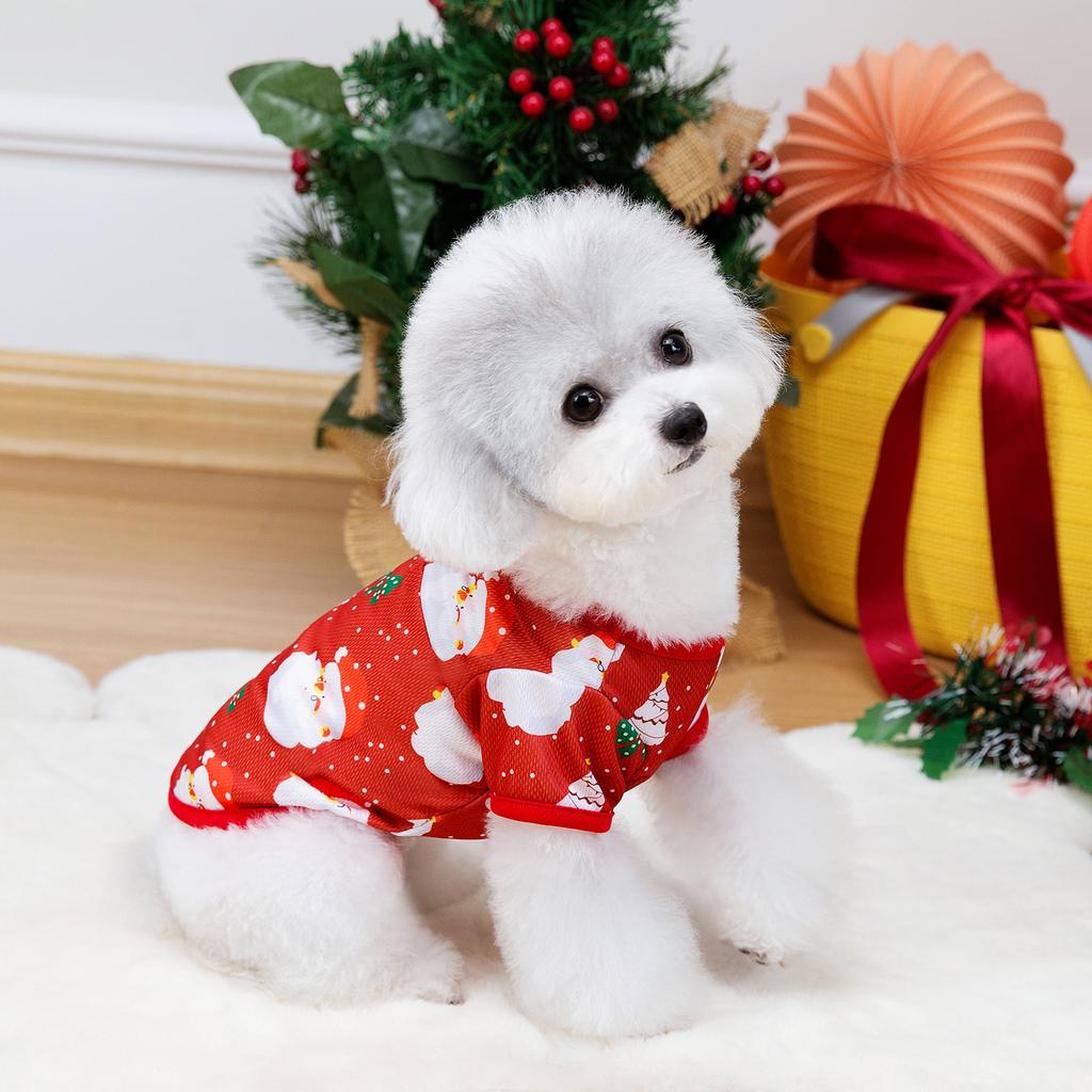 Halloween Small and Medium Dog Sweater Christmas Pet Clothes Bicycles Thanksgiving Dog Clothes Thin
