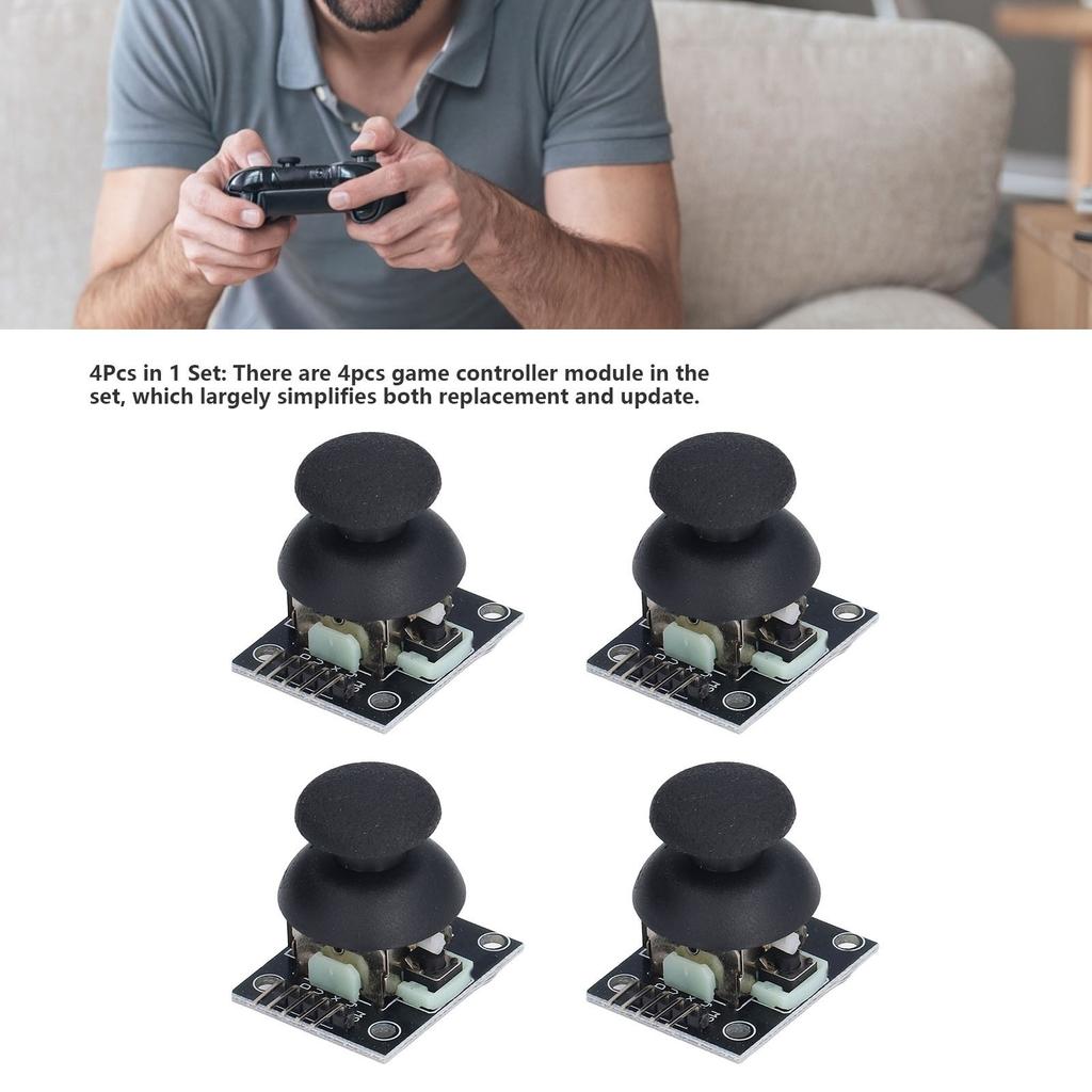 4 Stück Joystick-Modul 5 Pin Gamecontroller Steuerungssensor X Y Dualachsen Set Kit für PS2