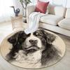 Runder Teppich im Vintage-Design mit Berner Sennenhund, Teppich für Wohnzimmer, Schlafzimmer, Spielzimmer, Rutschfeste Bodenmatte, Feiertagsgeschenke und Geburtstagsgeschenke.