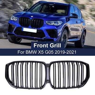 Dwuliniowy Przedni Grill Nerki Do BMW X5 G05 -+ Sportowe Kratki Błyszczący Czarny ABS Grill Maski Akcesoria Samochodowe Zamiennik