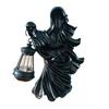 Resin Halloween Sculpture Witch Lantern, Gothic Ghoul Terrifying LED Night Light, Mysterious Accessory Waterproof Hell Reaper Spooky Tabletop Figurine