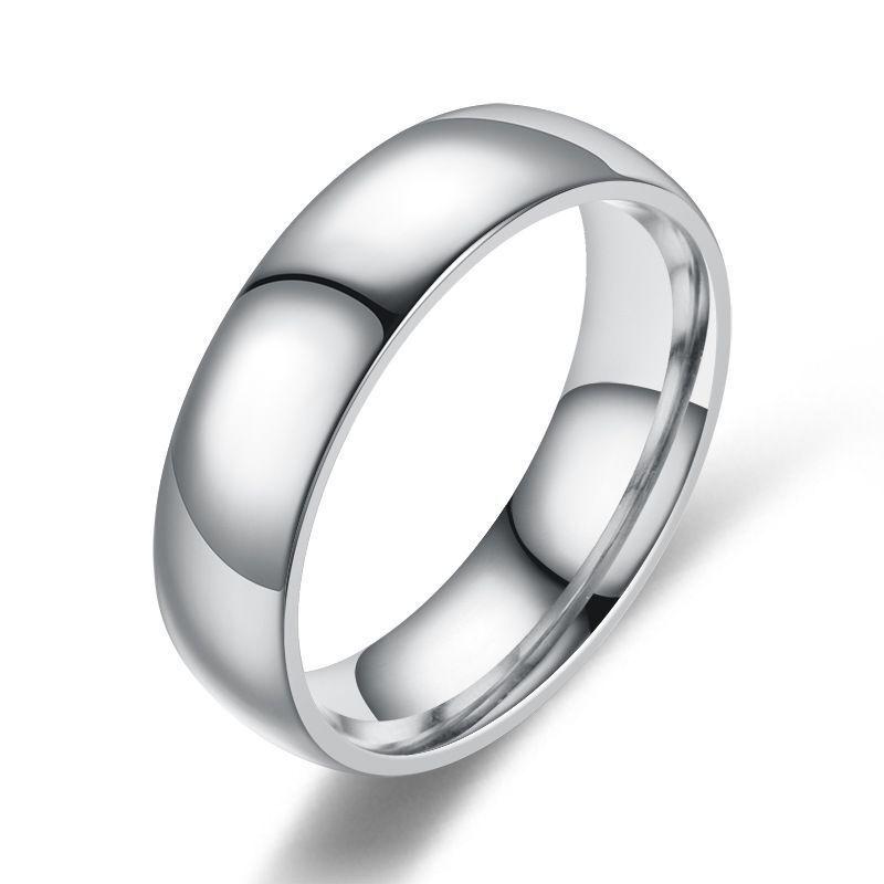 

Кольцо из полированного титана из нержавеющей стали: Простое модное кольцо шириной 4 мм, 6 мм, 8 мм, 12 мм Size 6