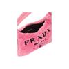 Prada Re-Edition 2000 Embroidered Logo And Enamel Triangle Logo Soft Terry Fabric Hobo Bag Women Bags Pink 1NE515_2DXO_F046J