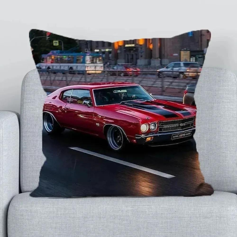 Retro Car Antique Car Pattern Print Pillow Cover Bedroom Living Room Office Sofa Study Children's Room Car Seat Pillow Cover