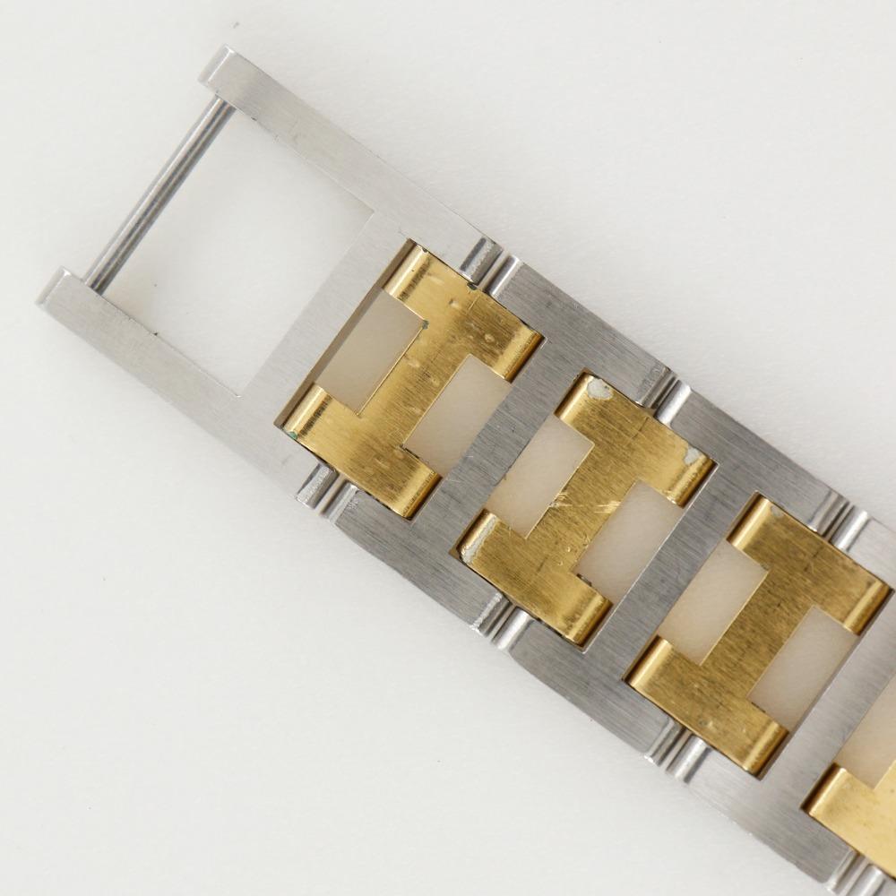 Hermes Clipper Watches whiteDial Stainless Steel/Plated Gold Quartz Analog Display Unisex Used