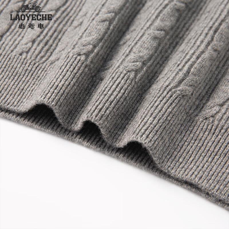 Men's 100% Wool Thickened Crew Neck Pullover Sweater