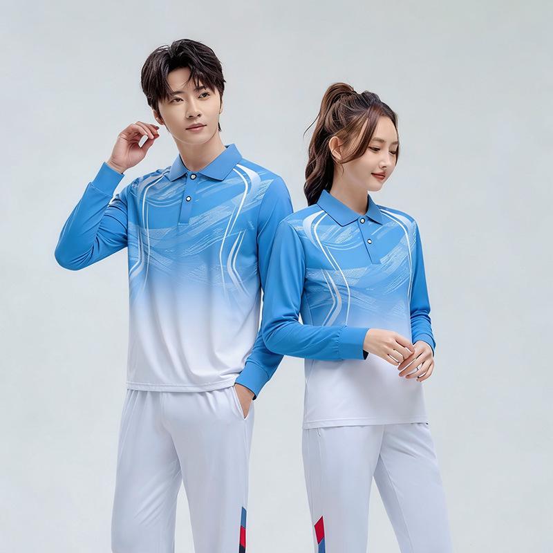Unisex Long Sleeve Polo Sports Set - Spring/Autumn Team Uniform