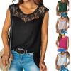 Women Lace Patchwork Sleeveless Loose Casual Vest Top