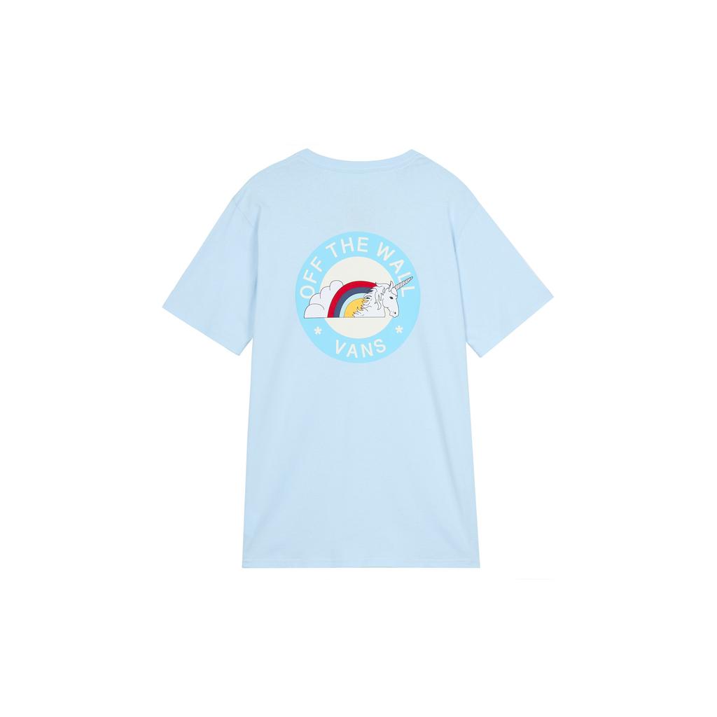Vans Unicorn Print Short Sleeve T-Shirt Women Tops Light-Blue VN0A54IMUUU