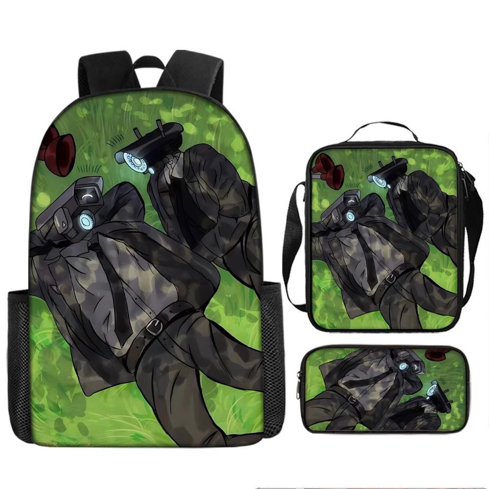 Cartoon Student Bag Skibidi Toilet Man Vs Monitor Man Elementary School Children Backpack