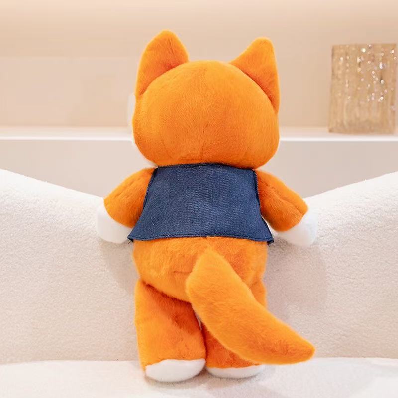 30/45cm New Simulated Dress Up Fox Doll Soft Filled Plush Toy Cartoon Anime Cute Pillow for Children's Birthday Gift Fun Doll