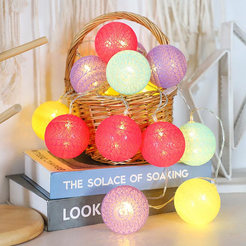 

Светодиодные гирлянды из ватных шариков для девочек — идеально подходят для лагеря, детских комнат, дней рождения и украшения балкона 2m 10 Lights Constant