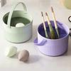 Makeup Brush Cleaner Beauty Blender Sponge Cleaning Bowl Cleaning/Drying/Storage 3-in-1 Tool with Handle