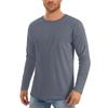 Herren Sommerkleidung Atmungsaktiv Rundhals Langarm Einfarbig T-Shirt Langarm Locker Beiläufig Wandern Dünn Langarm Herren