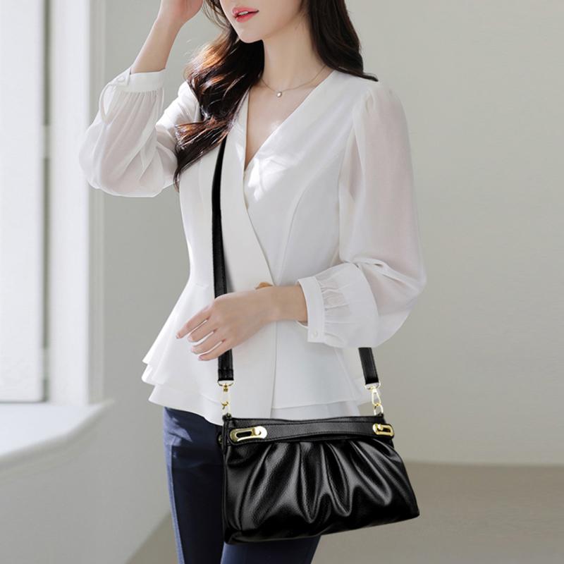 New Women's Soft Leather Handbag Elegant Underarm Single Shoulder Banquet Bag Women's Leather Single Shoulder Bag