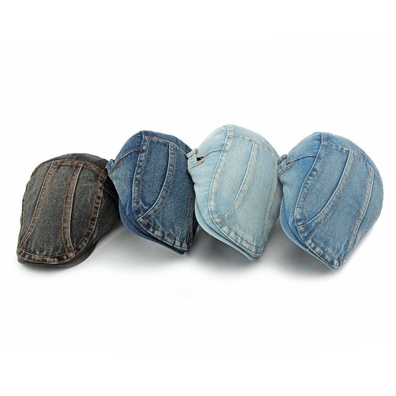 2026 Four Seasons Denim Solid Newsboy Caps Men Washed Flat Peaked Cap Women Painter Beret Hats 16