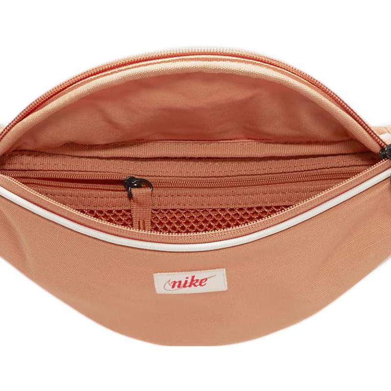 Nike Heritage Fabric One Shoulder Crossbody Fanny Pack Regular Unisex Amber Brown/Amber Brown/Bright Dark Red Casual DR6266-225