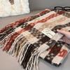Winter couple plaid scarf retro fashion temperament warm thickened neck protection scarf versatile men and women a pair of tide