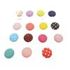 Buton Plat din Material Textil de 15MM: Design Carouri & Puncte Jad de Apă pentru Accesorii Handmade