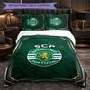 Biancheria da Letto a Tema Sporting CP FC Set 3 Pezzi Copripiumino Biancheria da Letto Decorativa per Camera Adolescenti Decorazione Casa