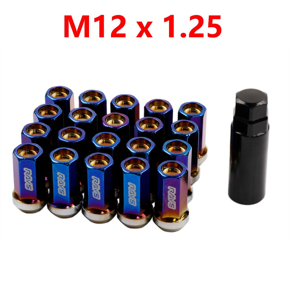 Rays Brunt Blue Lega di Alluminio A7075 Cerchi Ruota Dadi di Bloccaggio per Ruote 20pz/set