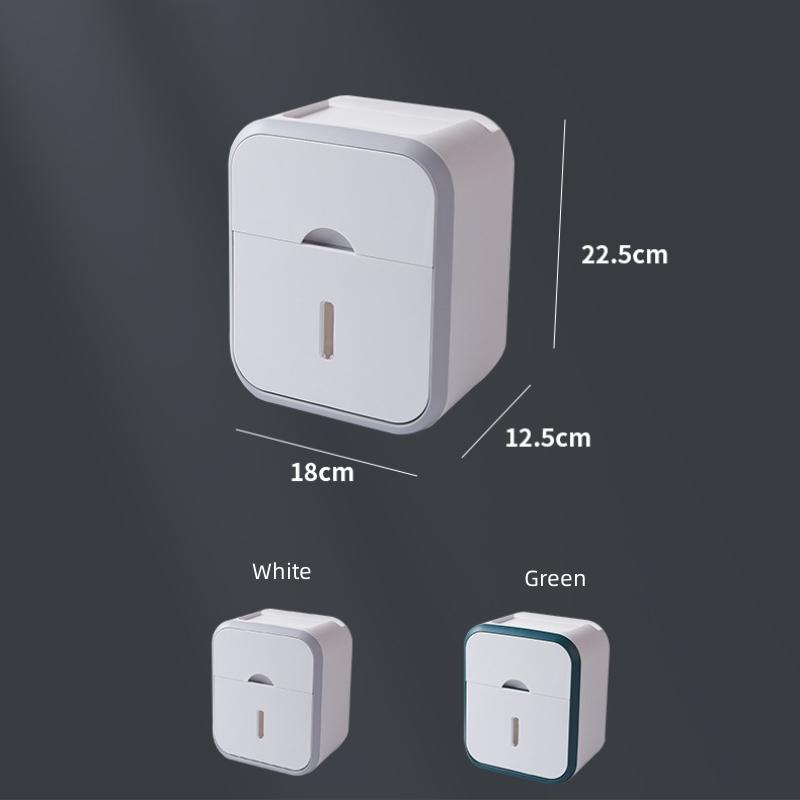 Toilet Paper Holder Box holder Bathroom Rack Waterproof Reel Tissue Storage Box Punch-free Kitchen Bathroom Storage Holder