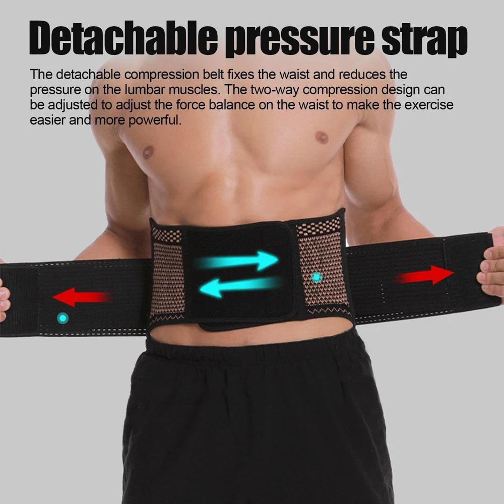 Lower Back Support Brace, Waist Support Belt, Lightweight Flexible Copper Infused Compression Back Brace Men Women, Everyday Use