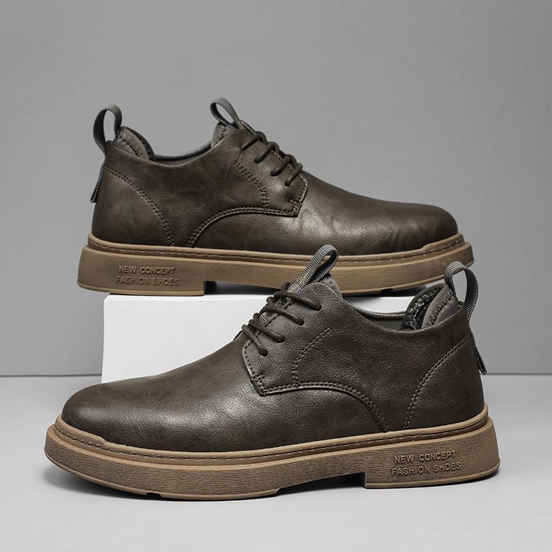 Fashion New Trendy Casual Leather Shoes Classic Men Lace Up Oxford Shoe Outdoor Jogging Shoes Office Male Formal Dress Footwear Sneakers