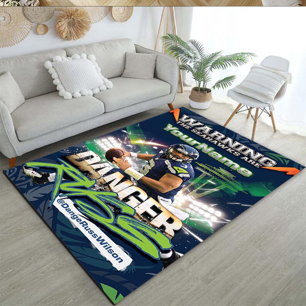 Seattle Seahawks Customizable Name Carpet Design For Decorate Room Dining Room Hallway Study Room Antislip Carpet Office Home Decor