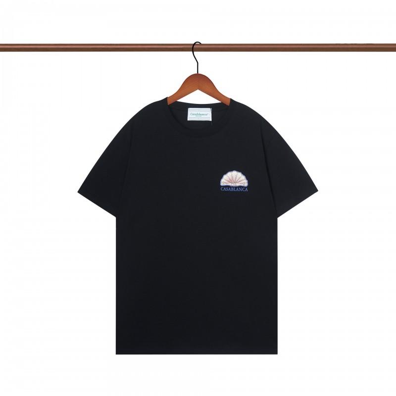 280g Double Yarn Cotton T-Shirt Couples Casablanca Castle Print Short Sleeve Round Neck Loose Fit