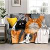 Cartoon Cat Flannel Comfortable Warm Blanket Children'S Gift Fluffy Soft Blanket Sofa Nap Portable Blanket