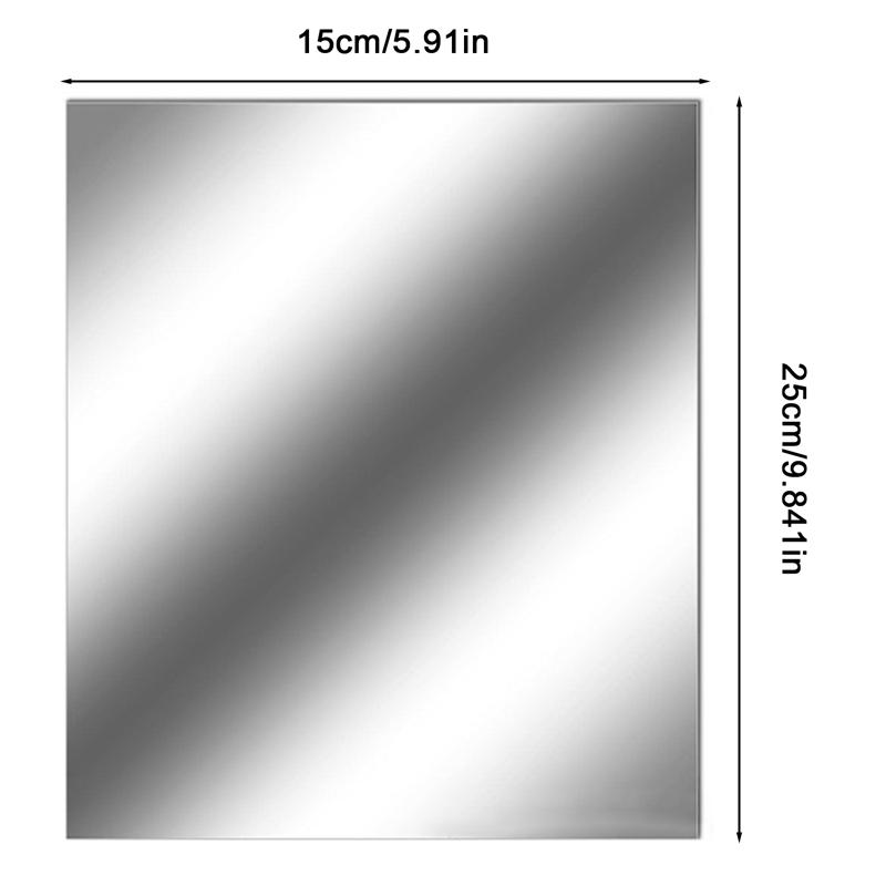 

1 шт. прямоугольное квадратное самоклеящееся серебряное акриловое зеркало, не стеклянное безопасное зеркало для детской игровой комнаты, домашнего декора стены