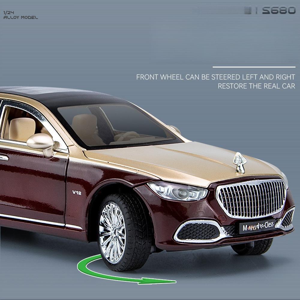 1:24 Modelů aut Mercedes Benz Maybach GLS600 z lehkých slitin Diecast Hračka Auto Simulace Zvuku & Světla Vozidla Hračky Model Dárky Pro Děti