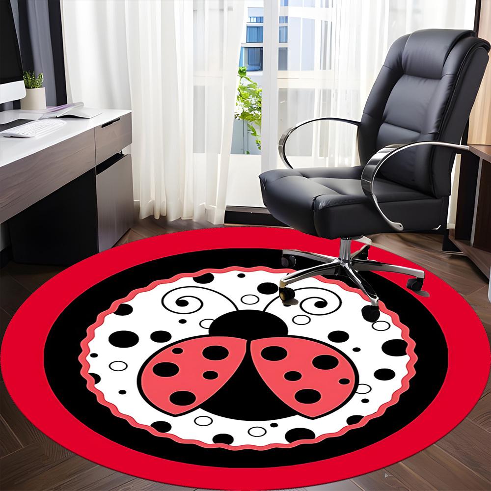 1pc Ladybug, Insect Chair Carpet for Office, Non slip, Soft and Durable Office Rug for Interior Decoration