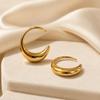 Elegant Gold Crescent Stainless Steel Stud Earrings