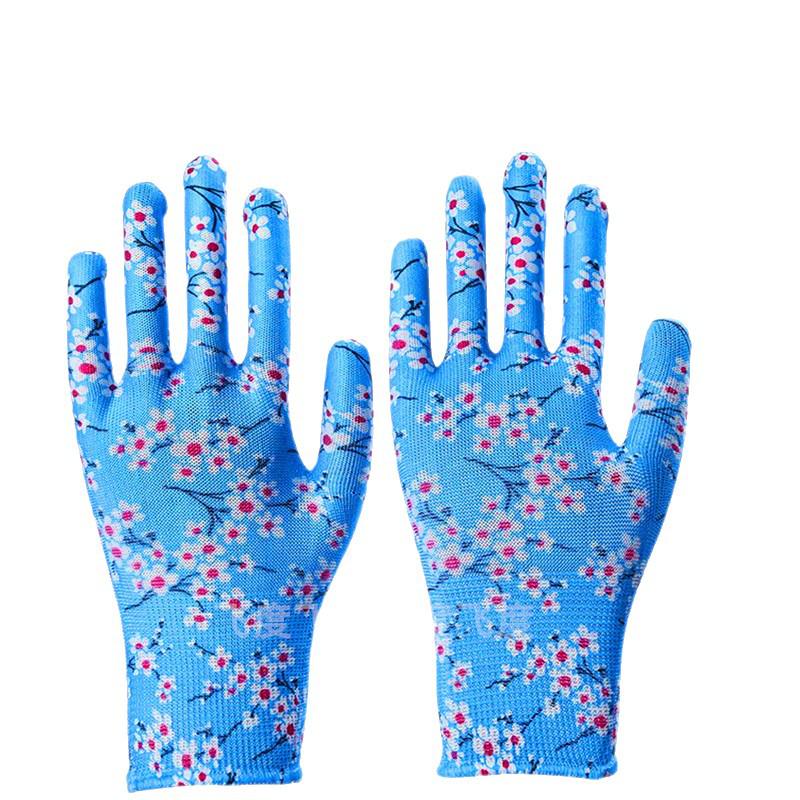 Women's Thin Nylon Floral Knit Sun Protection Safety Gloves