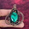 Malachite Gemstone Pendant Copper Wire Wrapped Pendant Designer Jewelry for Mom