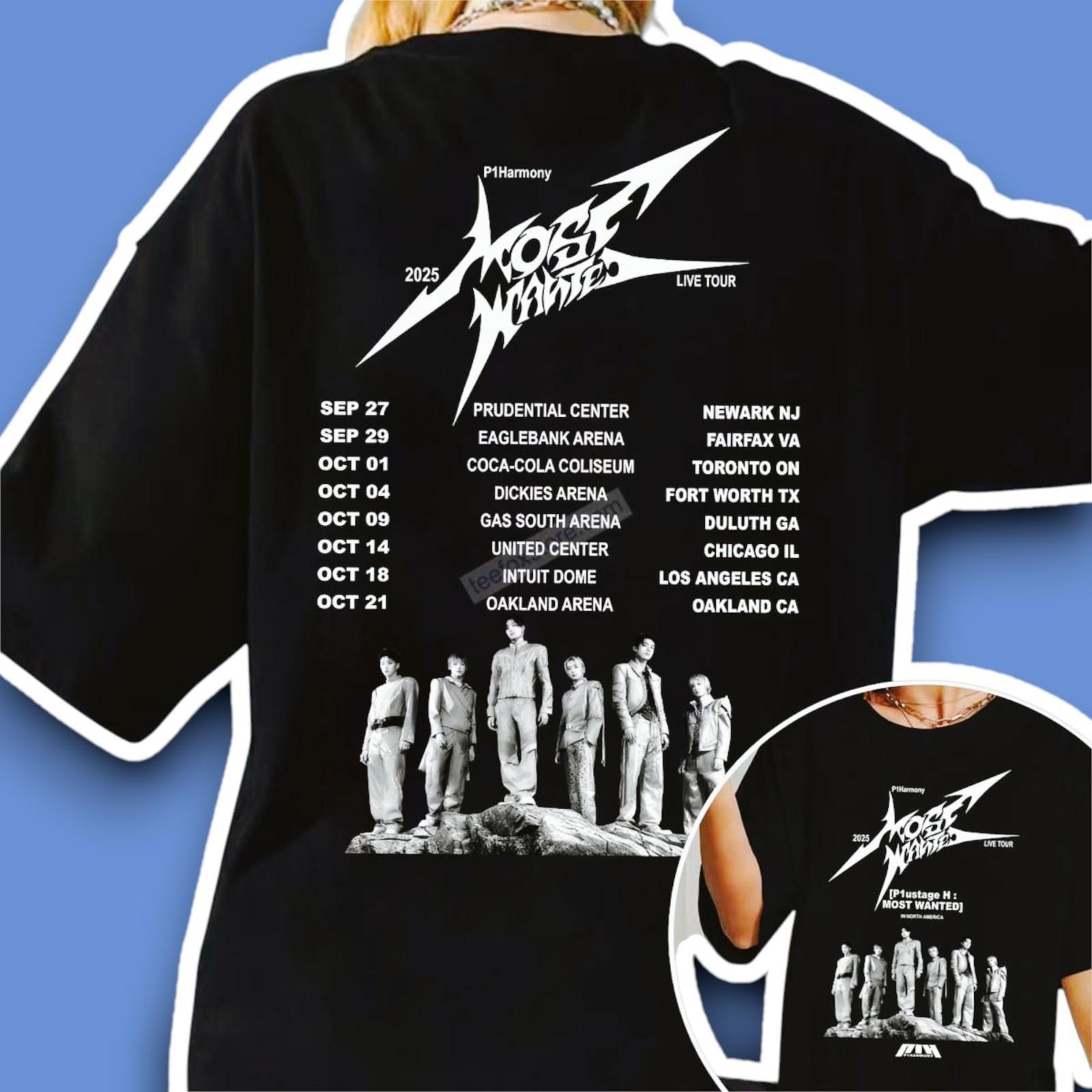 P1Harmony LIVE TOUR P1ustage H Most Wanted 2026 Shirt All Size S-5XL S