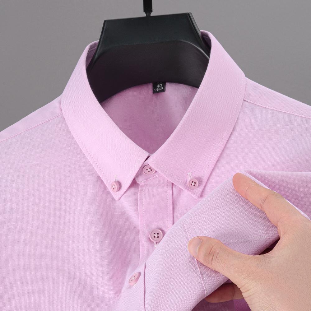 Pánské měkké pohodlné kostkované košile s dlouhým rukávem, nemačkavé modální bavlněné košile s ležérním límečkem na knoflíčky a kapsou