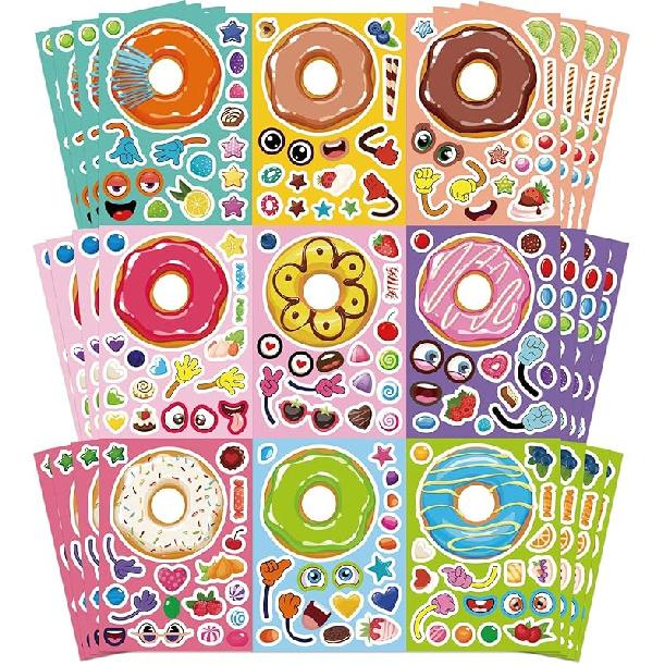 36 PCS Farm Animal Stickers Sheets, Make-a-face Sticker, Make Your Own Stickers for Kids Farm Themed Party Favors Supplies Craft Birthday Gift for