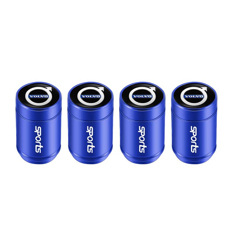 For Volvo 4Pcs Aluminum Alloy Car Tire Air Valve Stems Caps For Volvo Xc60 Xc90 V40 V60 S60 V50 V90 S80 C40 XC40 V70 XC70 C30 EX KM7