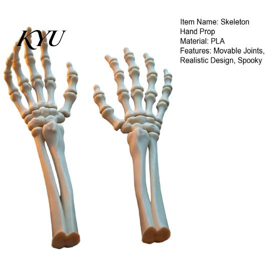 Mano Scheletrica Articolata 1 Paio Stampa 3D Accessorio di Halloween, Posa Flessibile per Cosplay, Decorazione Artiglio Osseo per Casa Infestata, Festa Spettrale