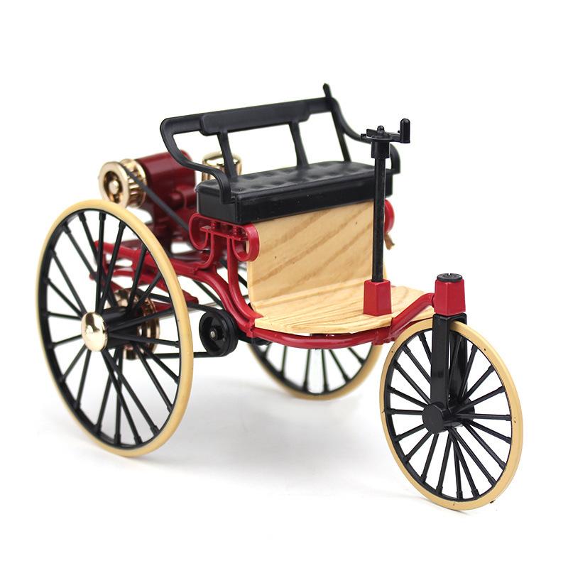 1/12 1886 Vintage Classic Car No.1 Alloy Car Model Simulation Tricycle Toy for Children Gift Collection F499