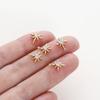 10Pcs/lot 14K Gold Color Plated Brass Star Pendants with Zircon Charms Pendant for DIY Necklace Jewelry Making Accessories