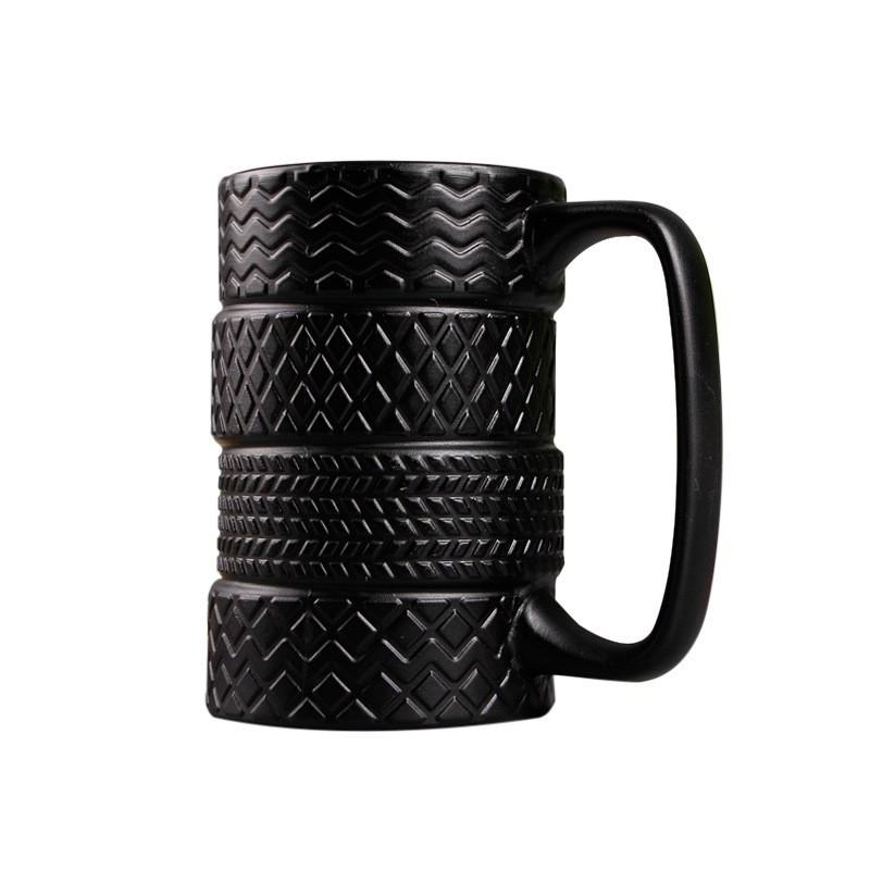 

Creative tire cup, large capacity ceramic cup, new strange mug cup ceramic, cup C ear cup 401-500ml