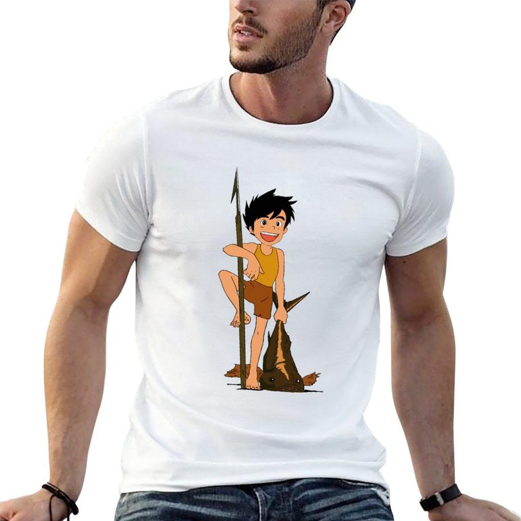 Conan Il Ragazzo del Futuro Illustrazione Fan Art T-shirt top t-shirt personalizzata dogana progetta la tua t-shirt bianca da uomo