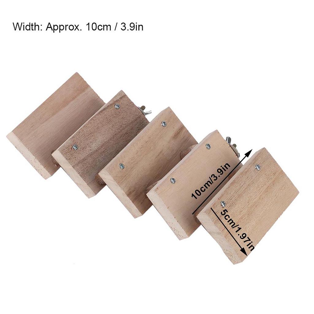 5 Layers Natural Wood Hamster Ladder Parrot Toy Climbing Stairs Pet Toys Gift Cage Accessories