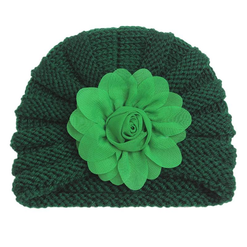 Autumn and winter new baby wool flower hat, children's warm flower pullover hat, baby hat