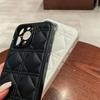 Plated Leather PU Plaid Grid Pattern Phone Case for iPhone 16 Plus and Pro Max