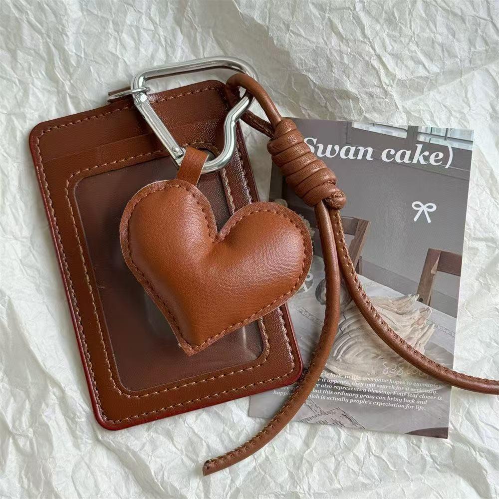 

Sweet Cool PU Leather Card Sleeve Bag Pendant Korean Style ID Card Holder Photocard Holder Kpop Collection коричневый